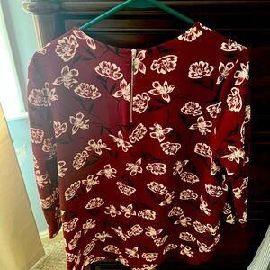 Burgundy flower blouse